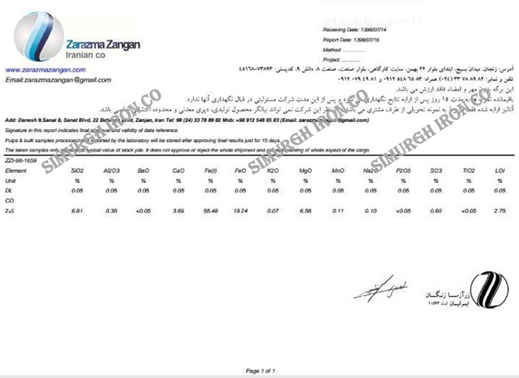 فروش سنگ آهن مگنتیت معدن زنجان